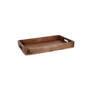 Serve Natural Acacia Rectangular Deep Tray 460x305x50mm