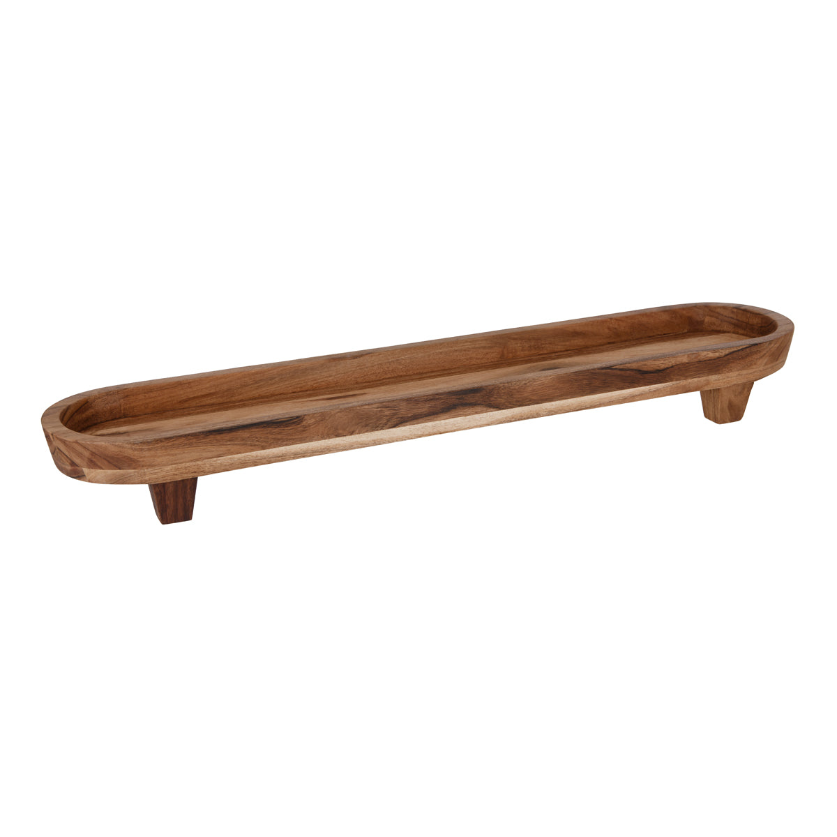 Serve Natural Acacia Oval Server with Legs 710x150x80mm