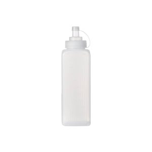 Square Wide Mouth Squeeze Bottle Graduated 800ml Clear