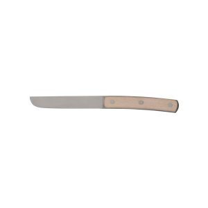 Steak Knives Stonewash Wood Handle Curved Tip
