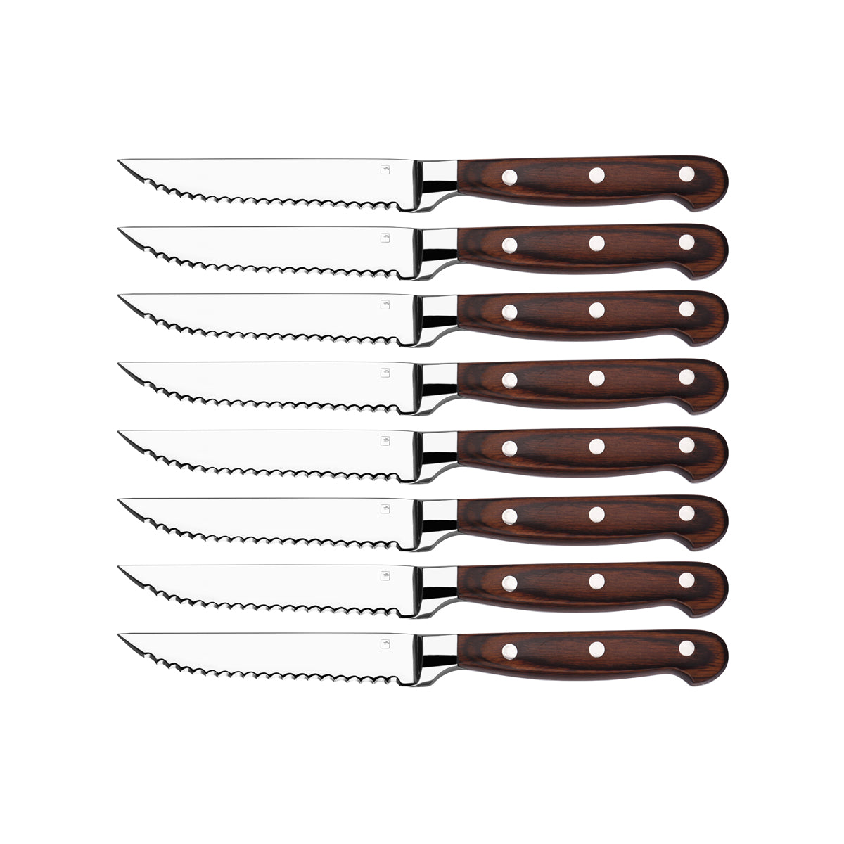 Steak Knive Pakkawood Handle Full Tang Set 8pc