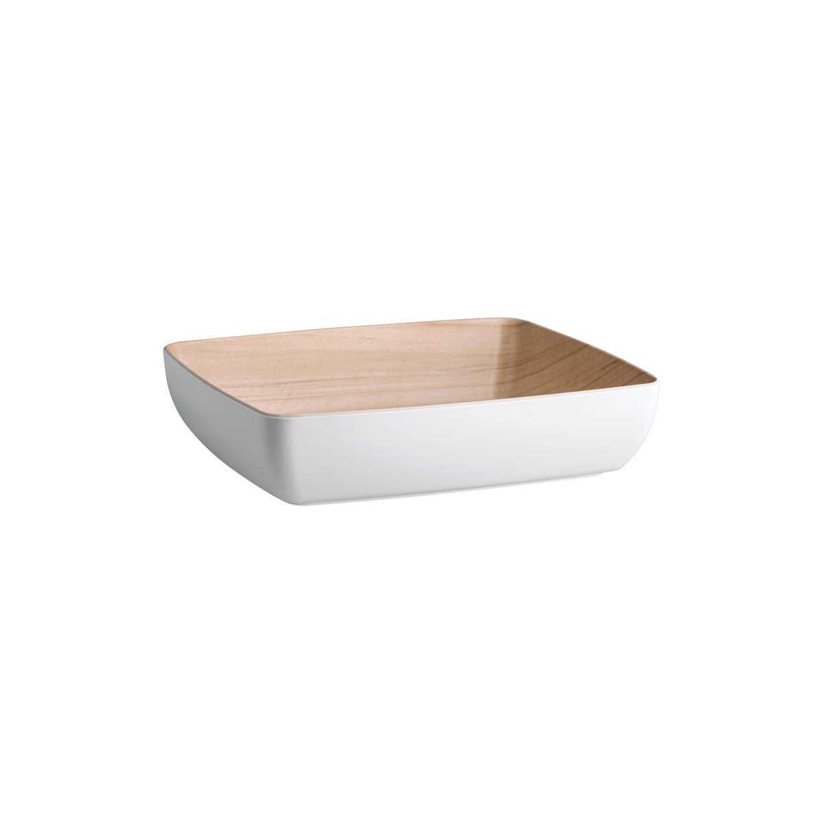 Zicco Melamine Echo White / Birch Serving Bowl 325x265x75mm