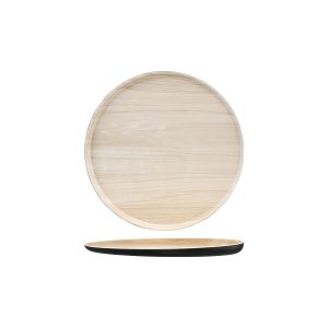 Zicco Melamine Echo Black / Birch Round Platter 300x26mm