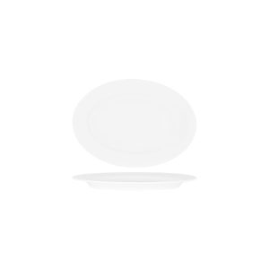 White Oval Rimmed Platter 240x160mm