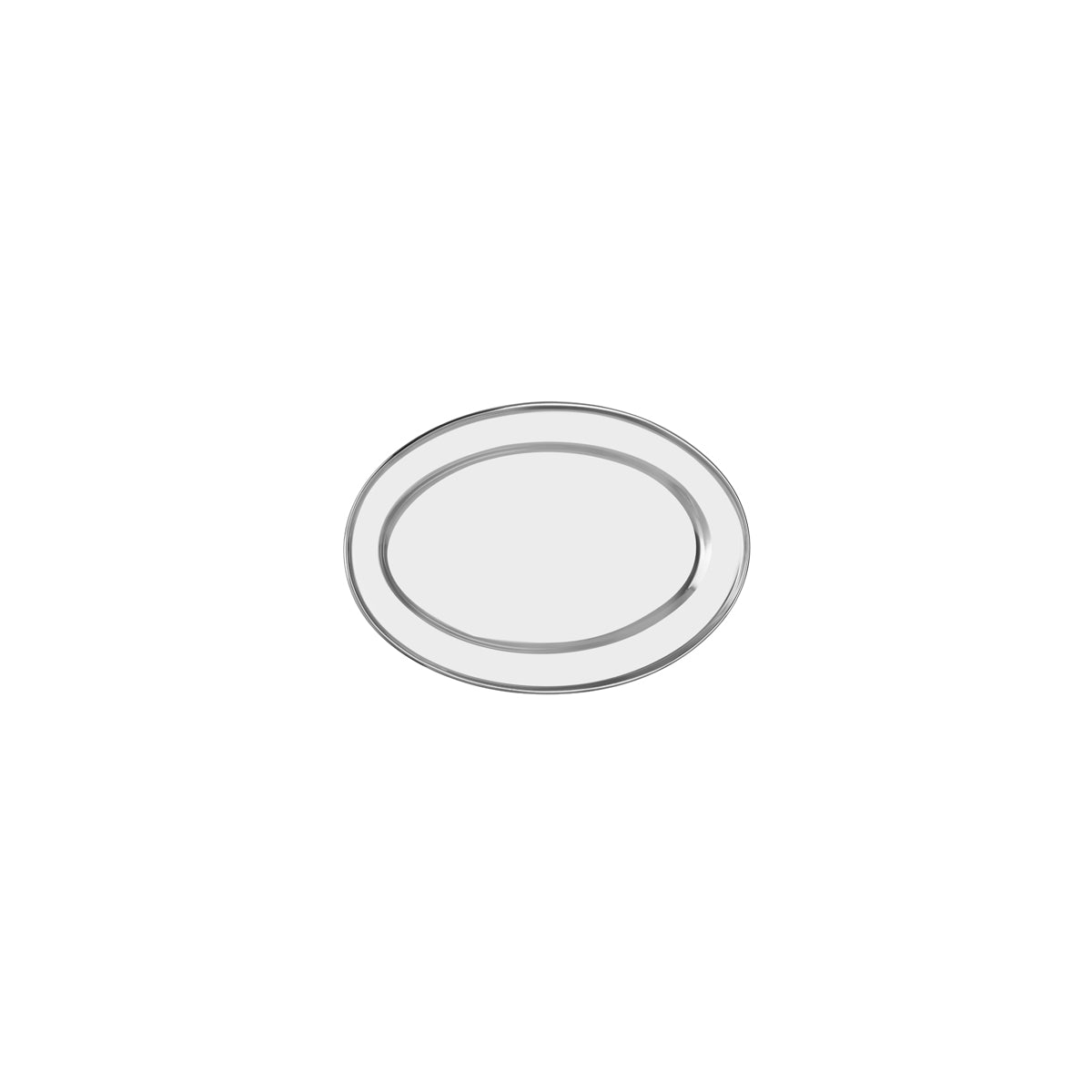 Oval Platter Rolled Edge Stainless Steel 250x200mm