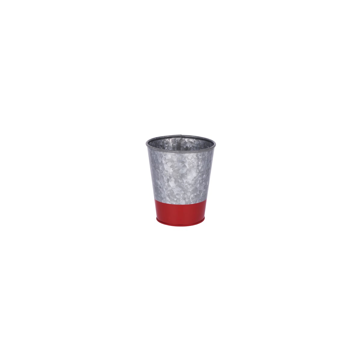Coney Island Galvanised Pot with Red Base 95x105mm