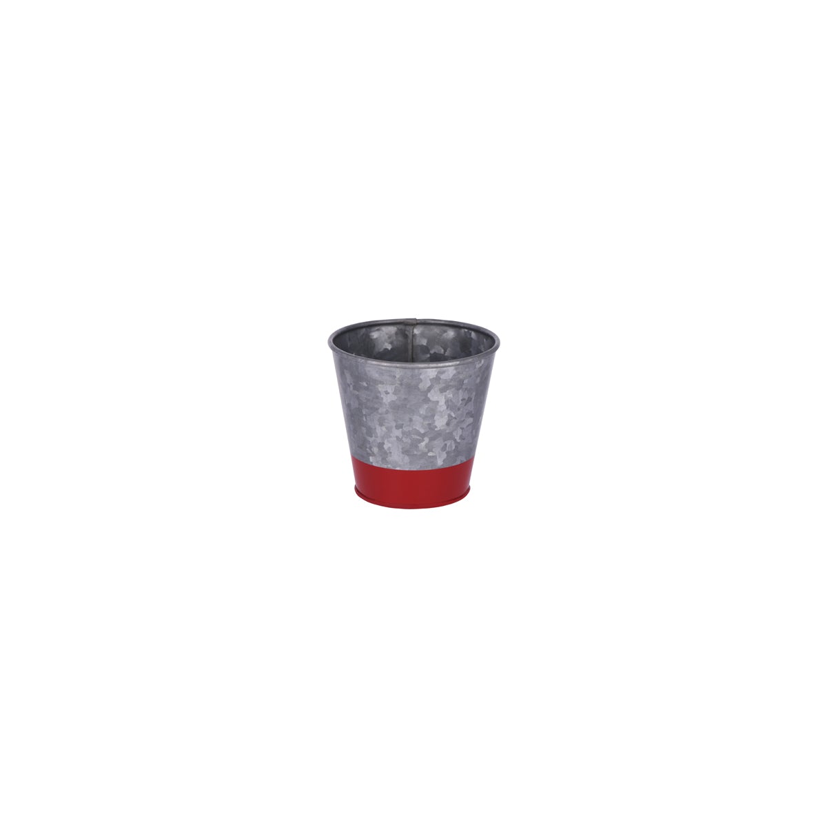 Coney Island Flared Galvanised Pot with Red Base 105x100mm
