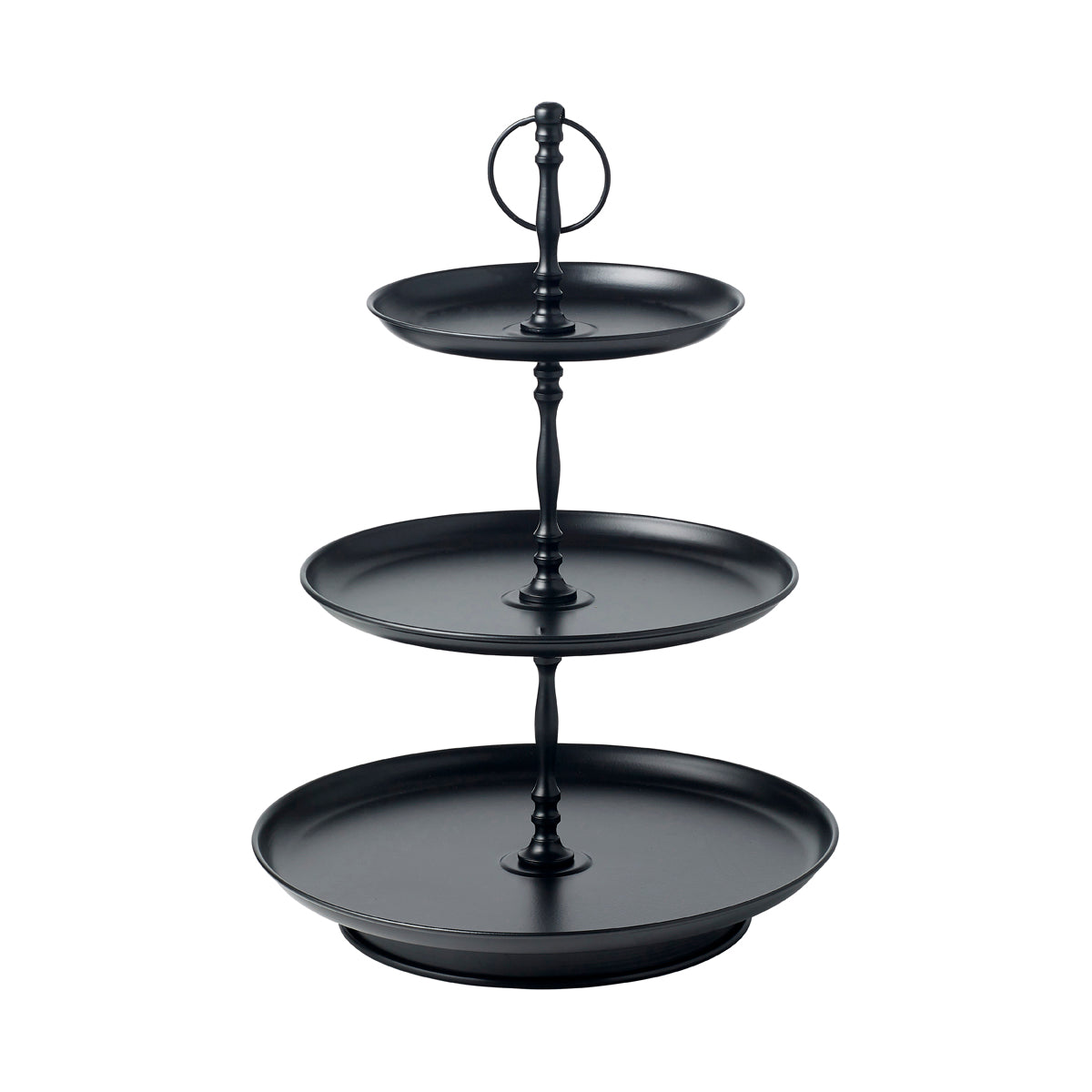 Coney Island Tea Stand 3-Tier Black Galvanised 180/250/310x470mm