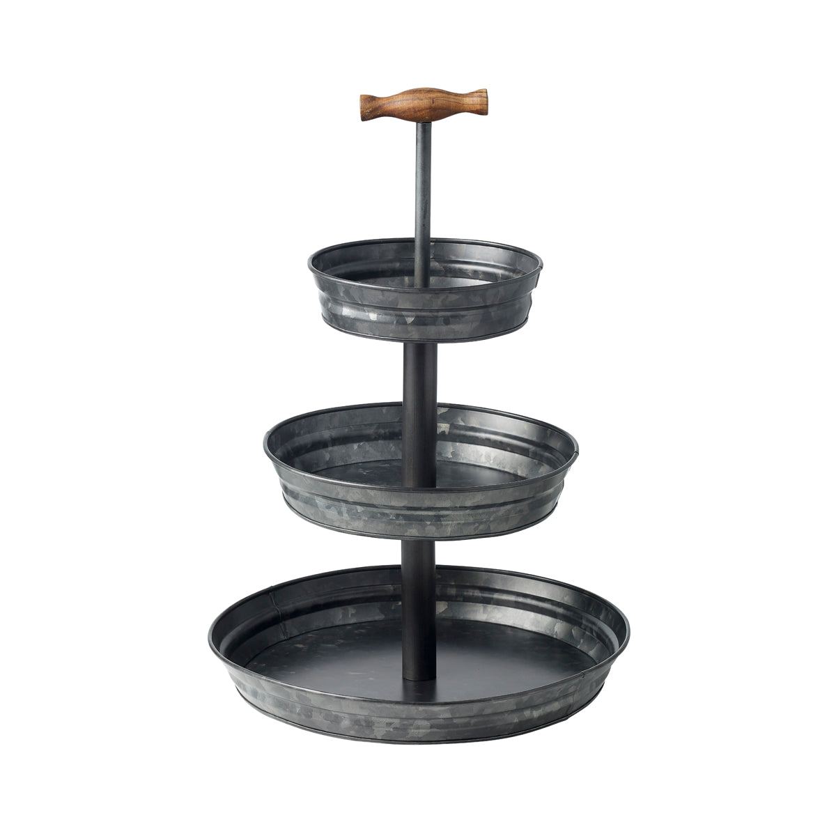 Coney Island Stand 3-Tier Fixed Black Galvanised 190/260/350x510mm