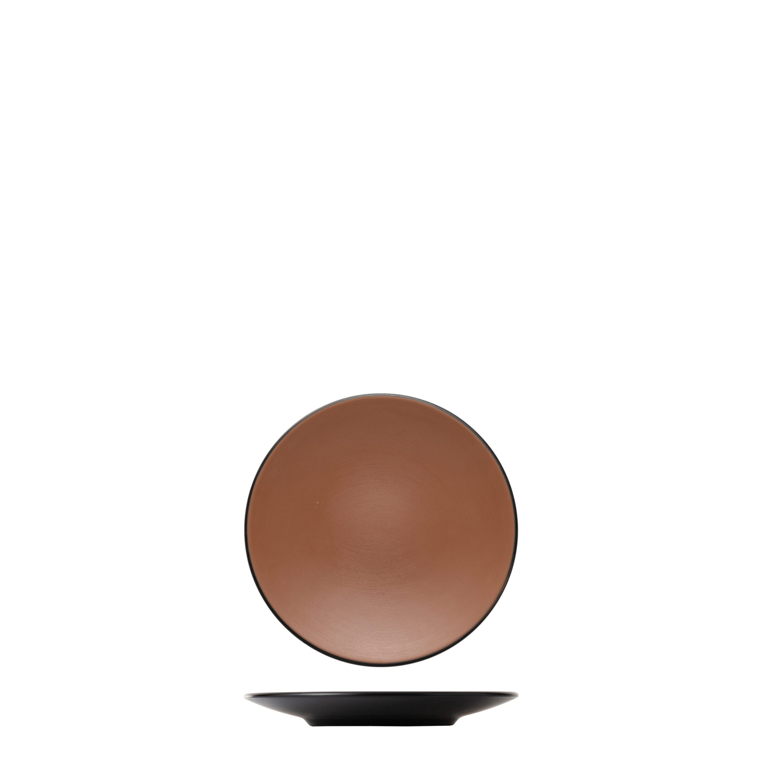 COU COU Dual Colour Brown & Black Round Coupe Plate