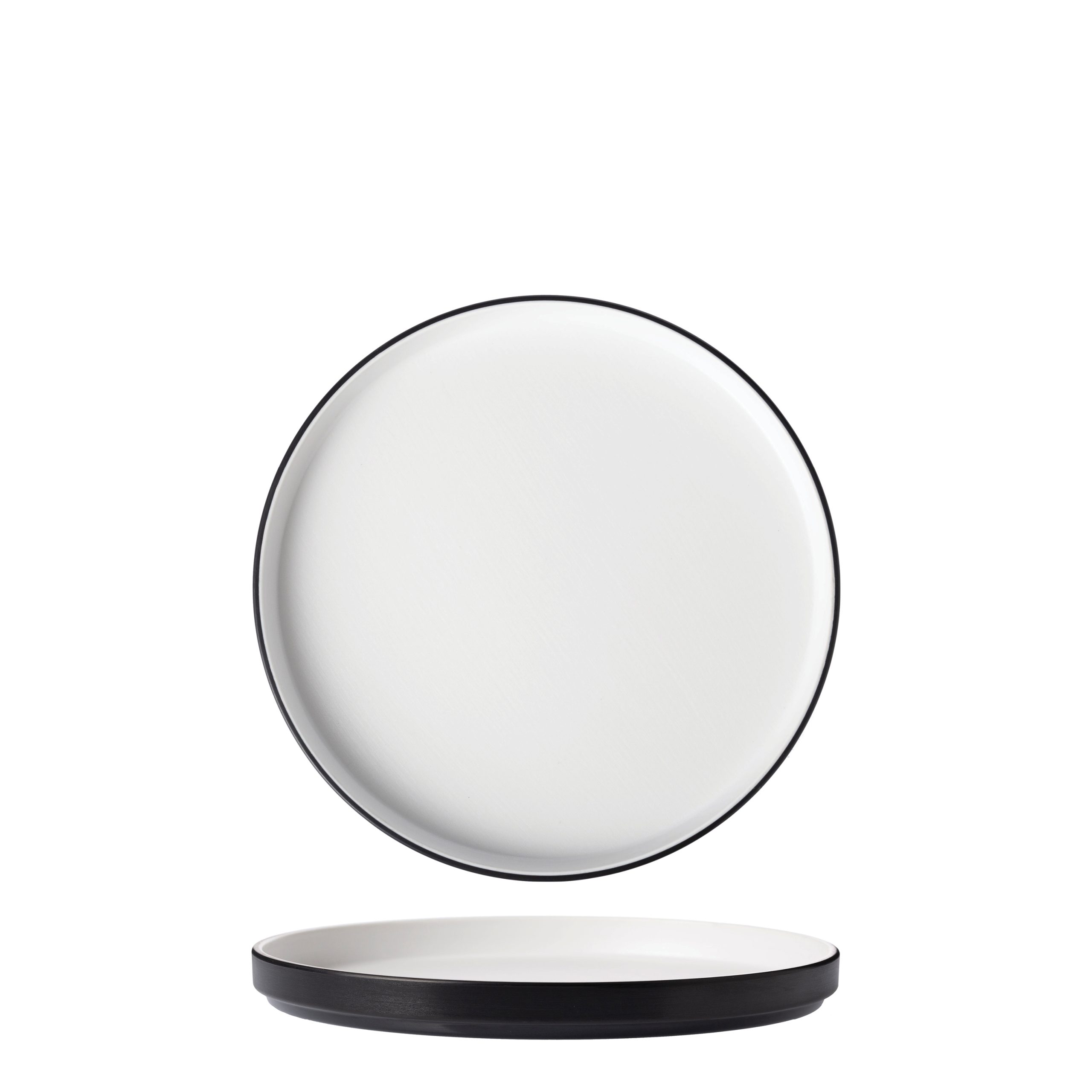 COU COU Dual Colour White & Black Round Stackable Plate