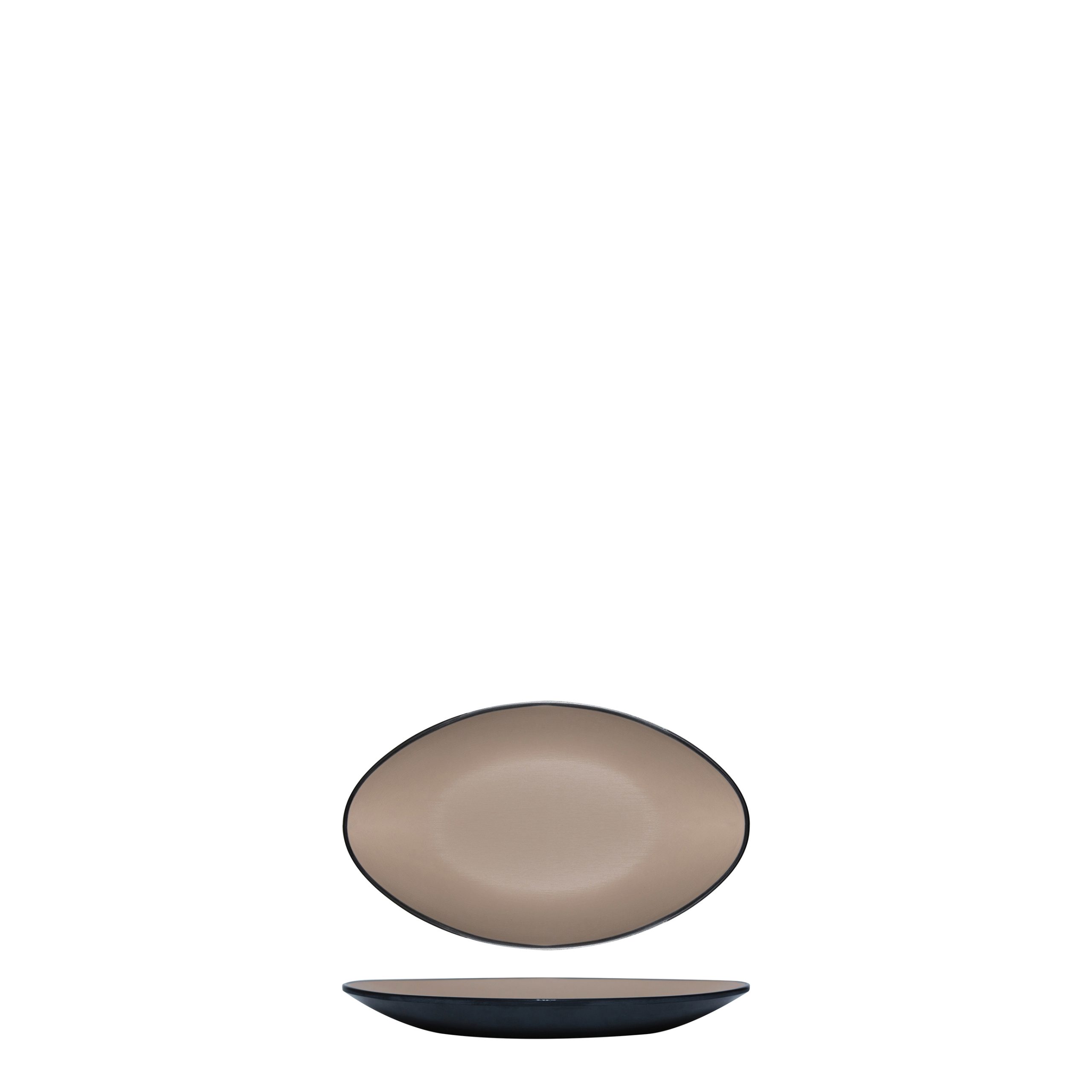 COU COU Dual Colour Beige & Black Oval Plate