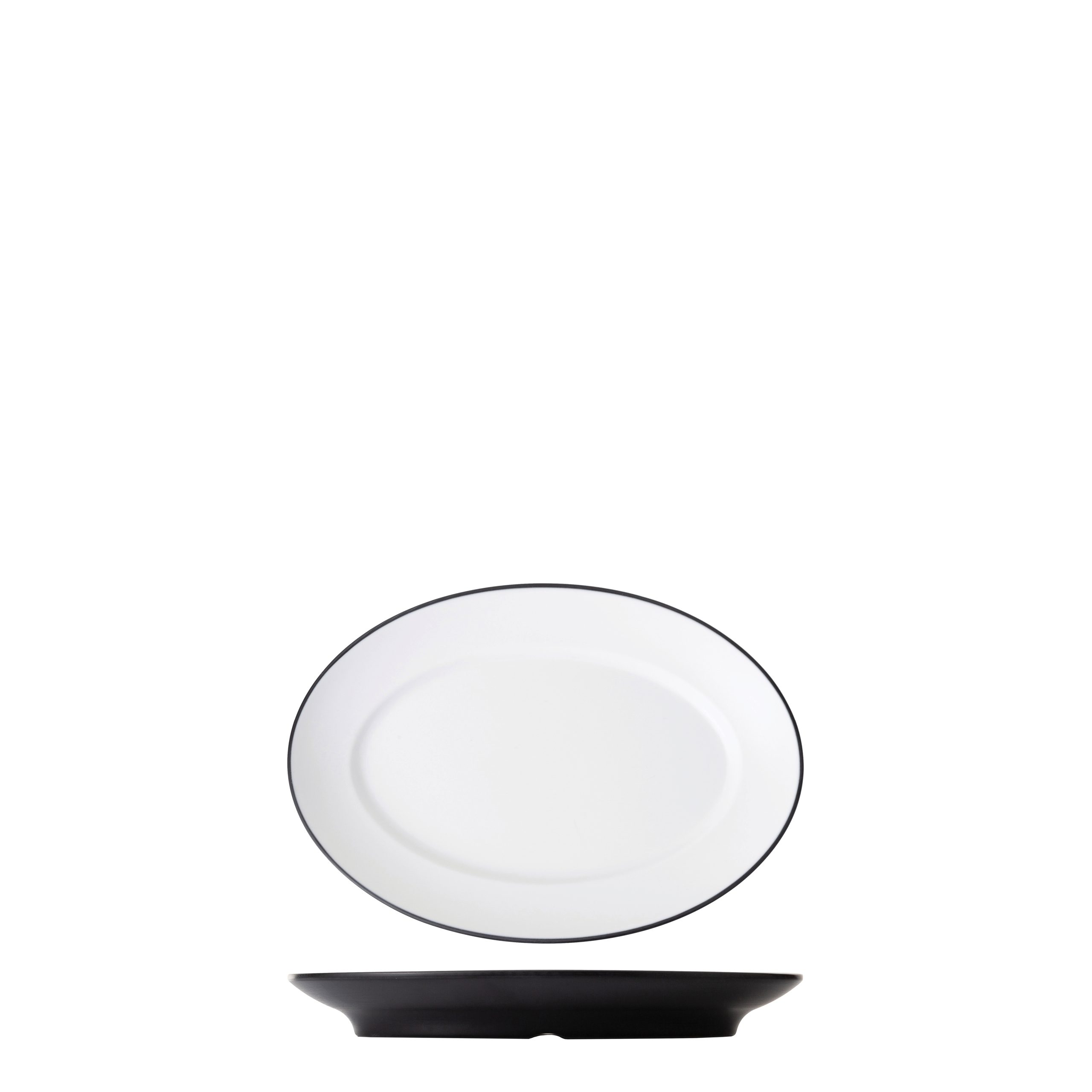 COU COU Dual Colour White & Black Oval Plate