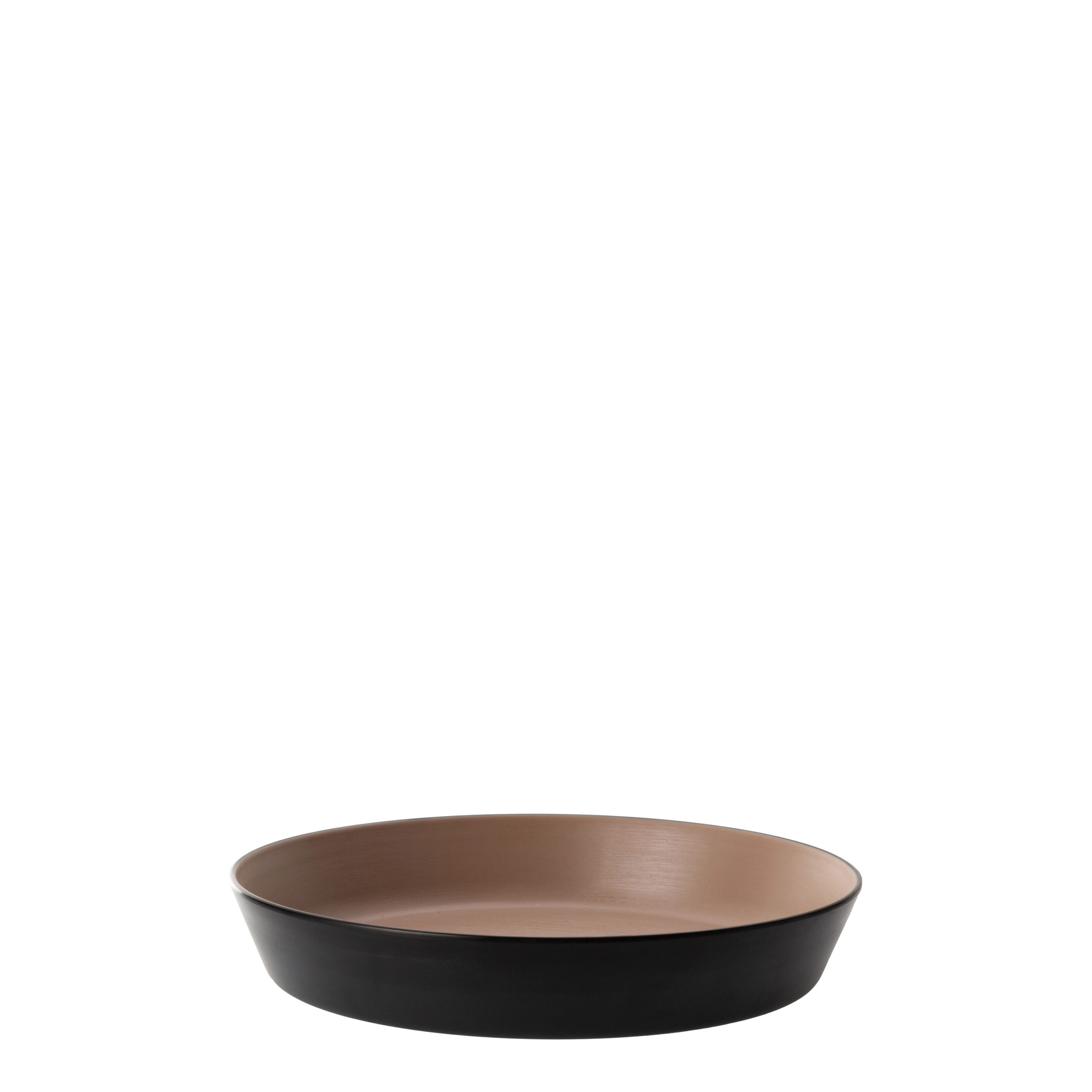COU COU Dual Colour Beige & Black Flat Round Bowl
