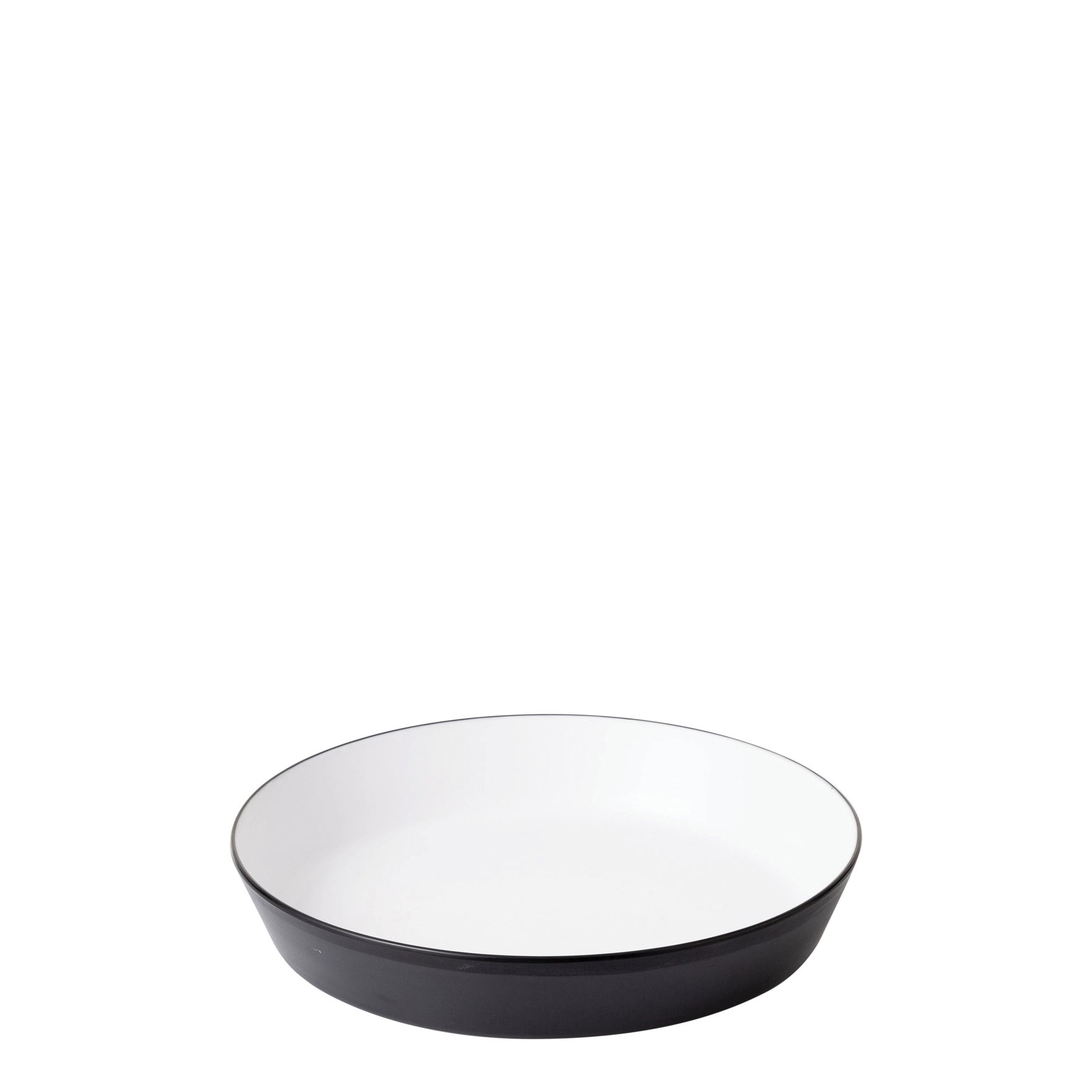 COU COU Dual Colour White & Black Flat Round Bowl