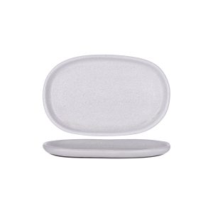 Naturals Ash Grey Oval Coupe Plate 315x200mm