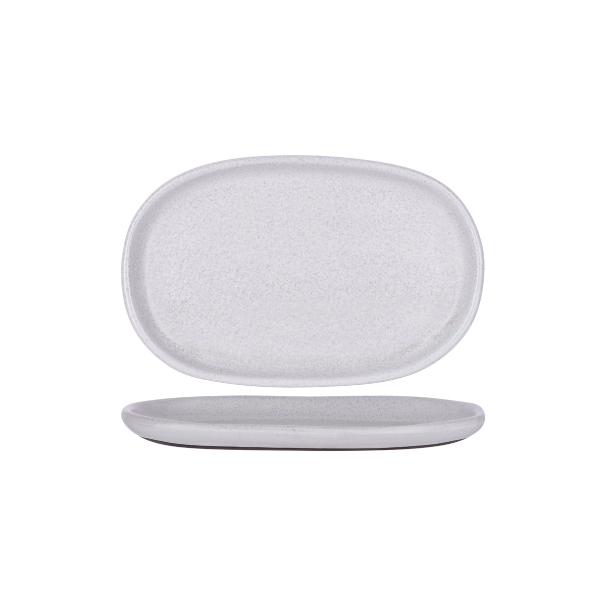 Naturals Ash Grey Oval Coupe Plate 315x200mm