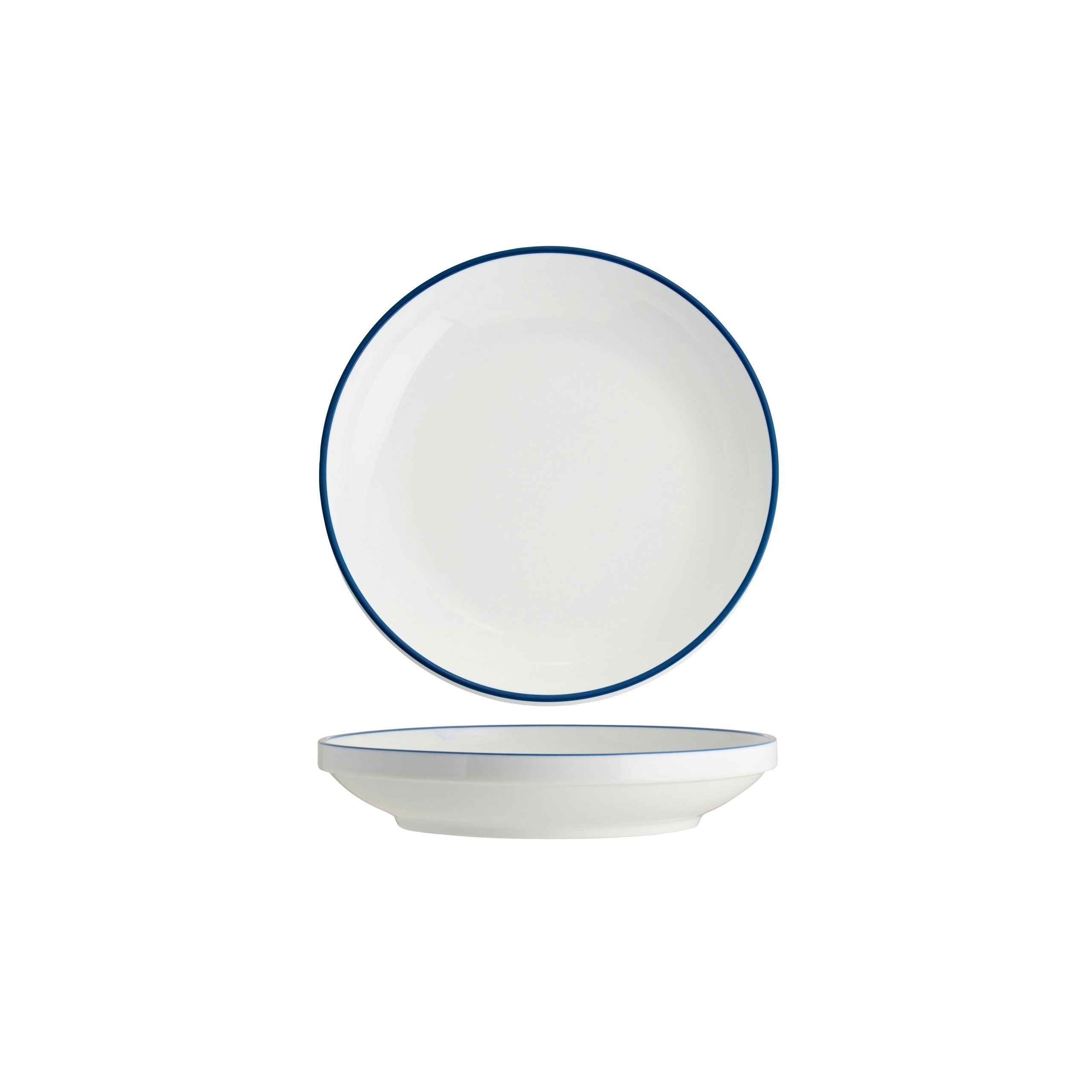 Core Round Bowl Walled Lip Royal Blue Rim 230x43mm