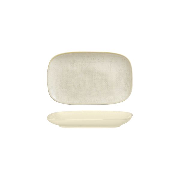 Luzerne Linen Reactive White Rectangular Share Plate