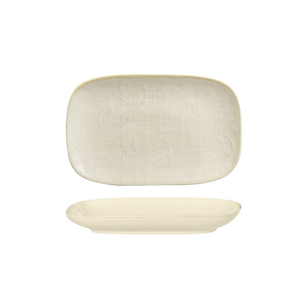 Luzerne Linen Reactive White Rectangular Share Plate