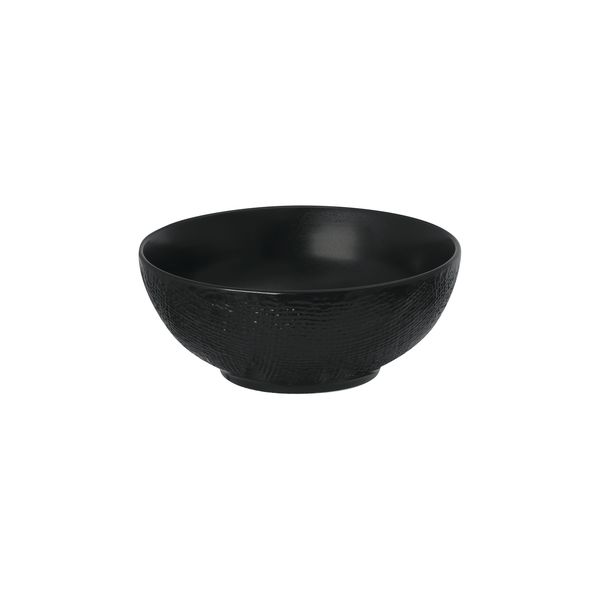 Luzerne Linen Matte Black Round Bowl