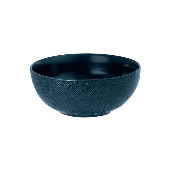Luzerne Linen Matte Blue Round Bowl