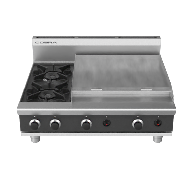 Cobra C9B - 900mm Two Burner / Griddle Gas Cooktop