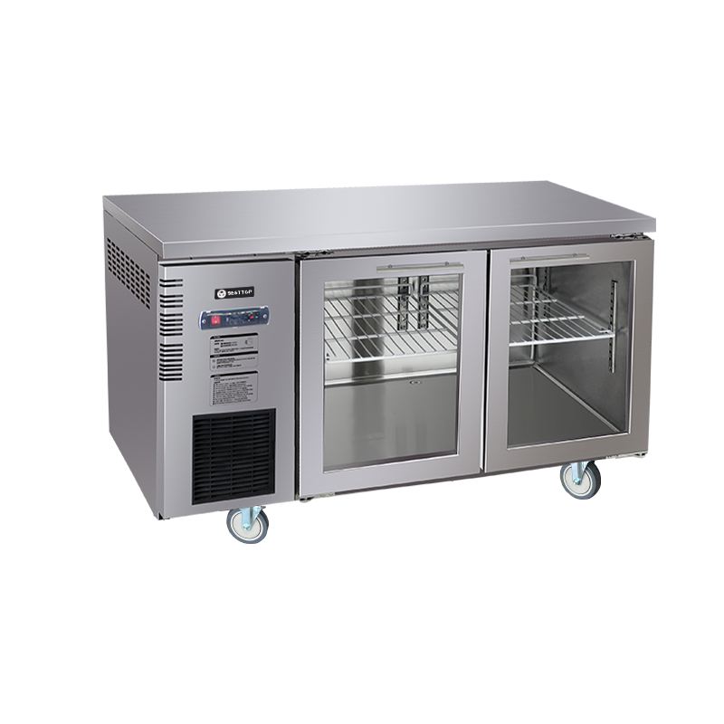 BESTTOP Under Bench Glass Door Fridge 1500mm/CUR15-2SG-600 (600mm depth)