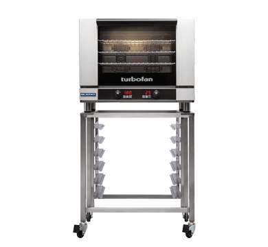 Turbofan E28D4 - Full Size Tray Digital Electric Convection Oven on a Stainless Steel Stand