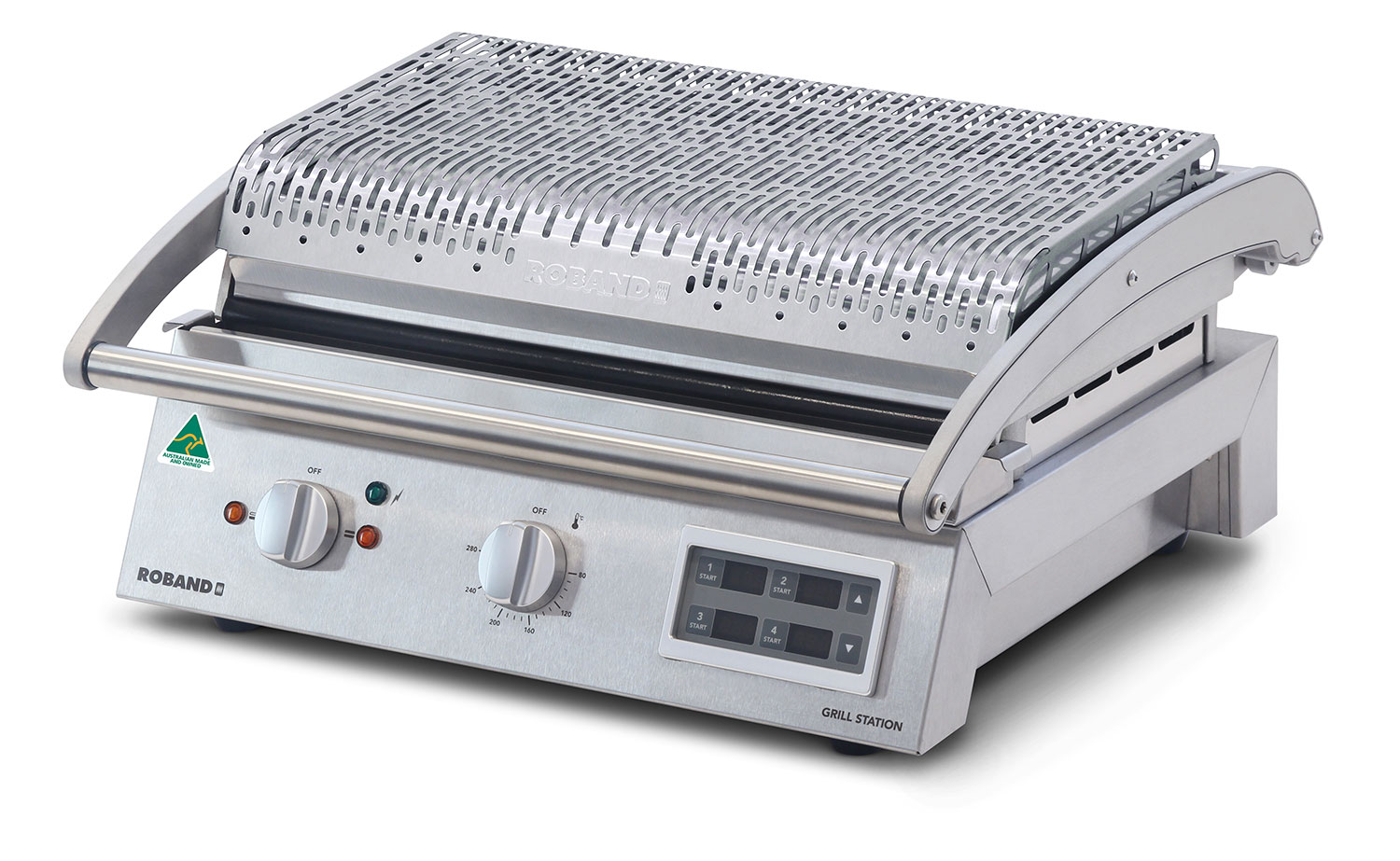 Roband Grill Station Electronic Timer, 8 slice, smooth plates, 10 Amp