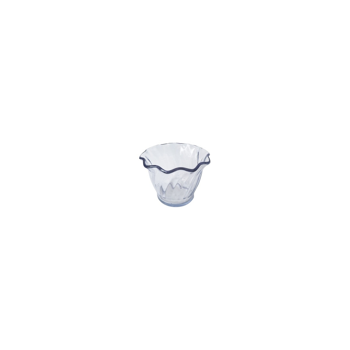 Round Bowl with Scolloped Edge Clear Polycarbonate 91x62mm / 148ml