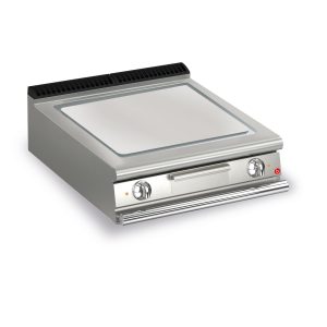 Baron 2 Burner Electric Fry Top With 2/3 Smooth and 1/3 Ribbed Chrome Plate And Thermostat Control