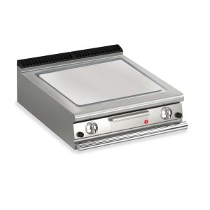 Baron 2 Burner Gas Fry Top With 2/3 Smooth 1/3 Ribbed Chrome Plate And Thermostat Control