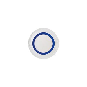 Donna Senior Decor Round Flat Rim Plate with Dark Blue Wide Band 240mm