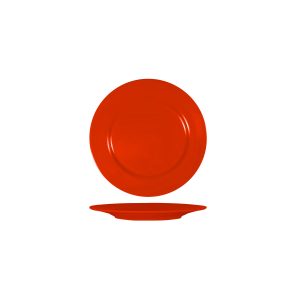 Red Round Plate with Flat Rim 165mm