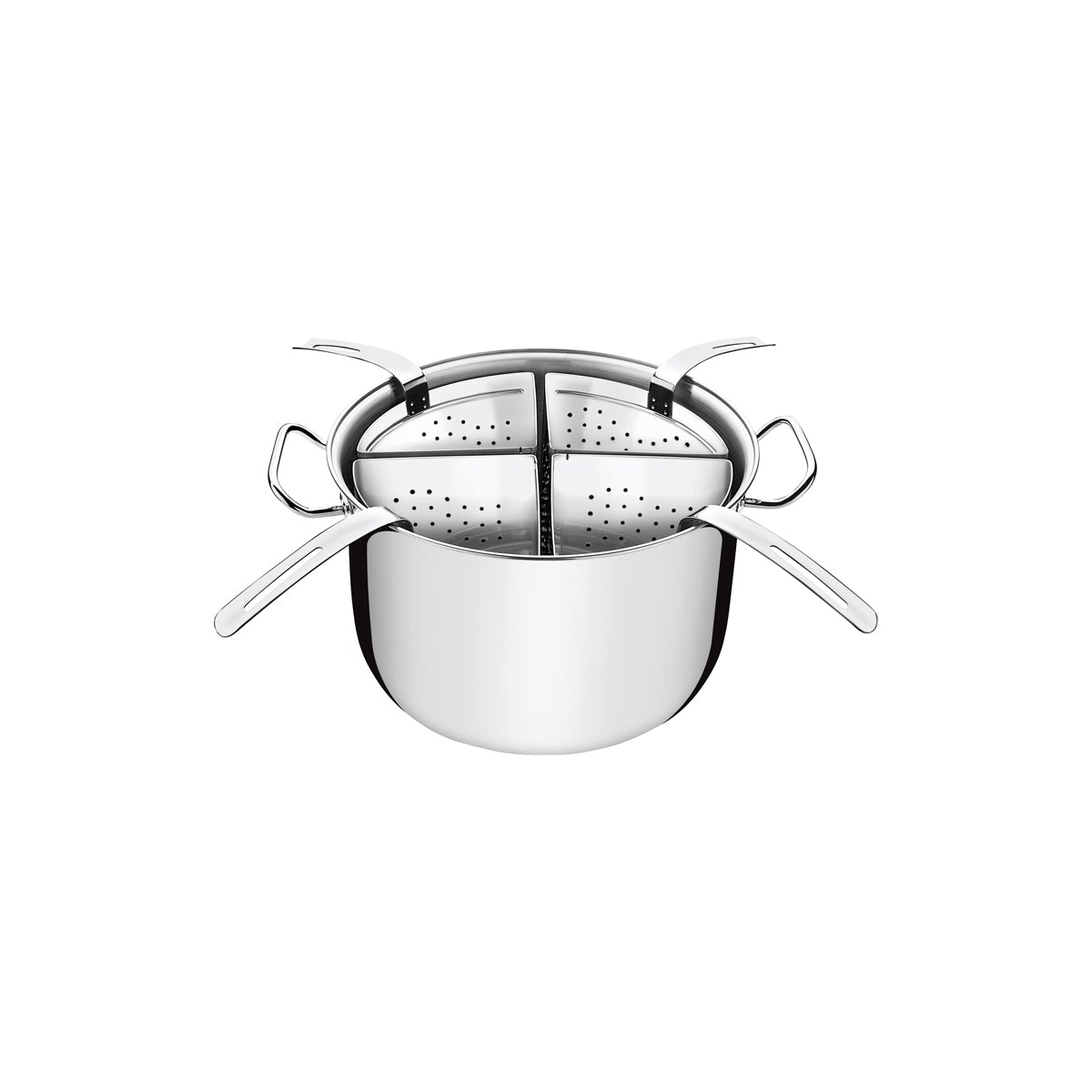 Professional Stock Pot with 4 x Pasta Inserts Stainless Steel 300x201mm / 13.5Lt