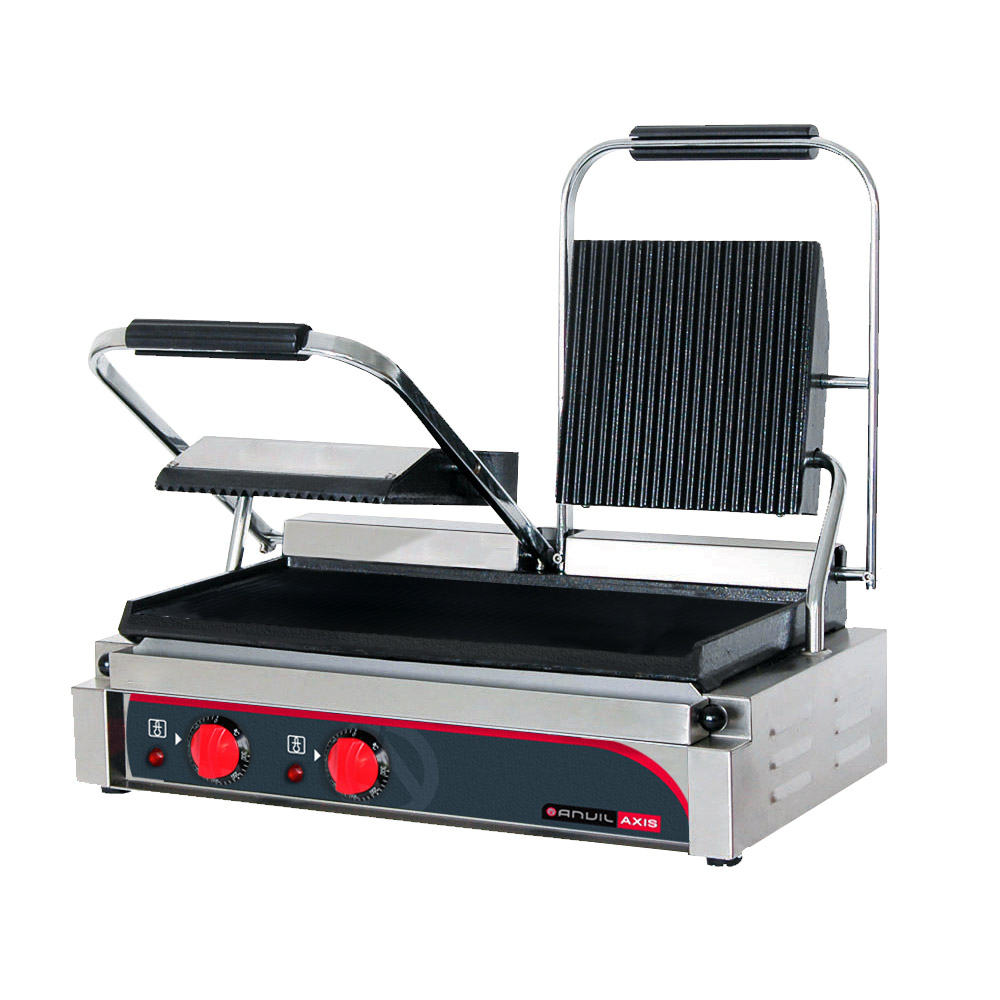 Anvil TSS3000 Panini Press Double Ribbed Top Flat Bottom