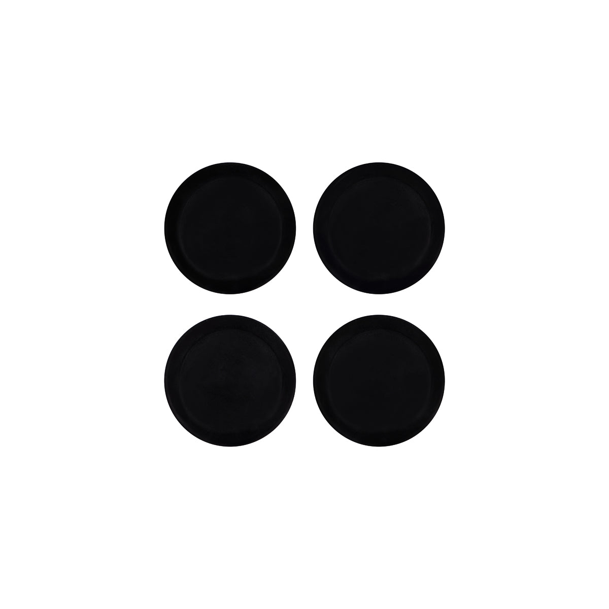 Round Coaster Black Marble 4pc Set 100x15mm