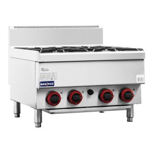 Gasmax Benchtop Natural Gas 4 Burner Cooktop w/ Splashback - JUS-TR-4B
