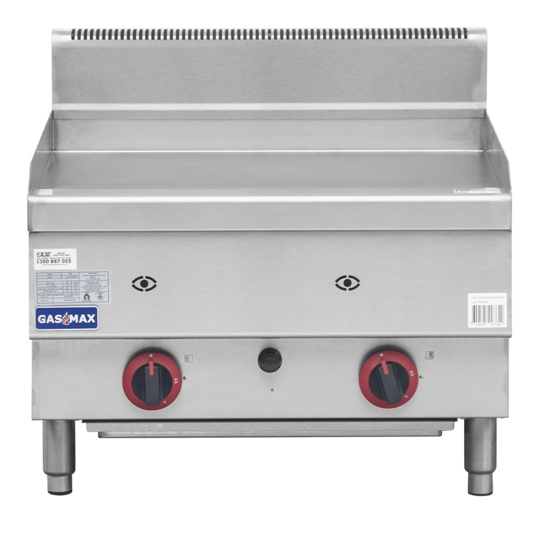 GASMAX Benchtop 2 Burner Griddle 600mm - JUS-TRG60E