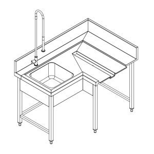 Fagor Pre-Rinsing Sink Bench w/ Introductor of Baskets MCFD-1000I