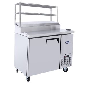 ATOSA 1 DOOR PIZZA PREP TABLE FRIDGE WITH OVER SHELF MPF8201OS