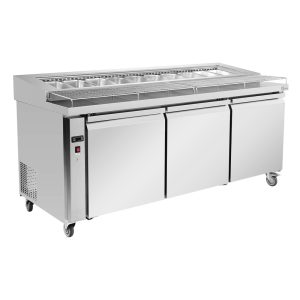Thermaster Three door DELUXE Pizza Prep Bench - PWB200